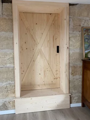 Porte coulissante habillage bois